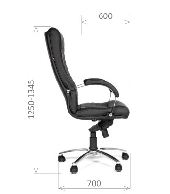 Кресло компьютерное CHAIRMAN 480 Экокожа премиум черная в Братске - изображение 2
